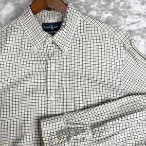Ralph Lauren Mens Long Sleeve Button Shirt Classic Fit Plaid Checkered 16/40